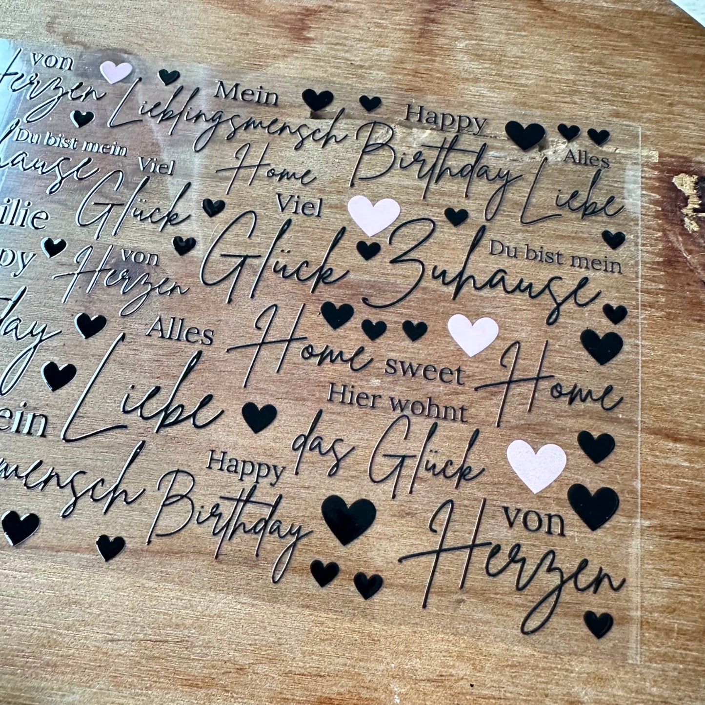 Liebe,Glück schwarz A5 Bogen