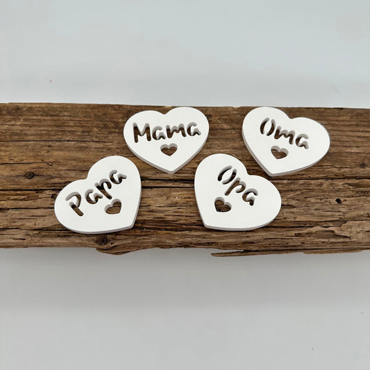 Herz Aufsatzplatten Set 1 im 4er Set
