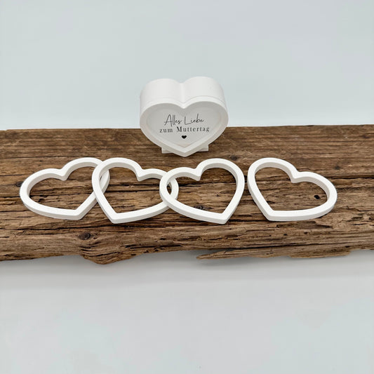 Herz Aufsatzplatten Set 3 im 4er Set