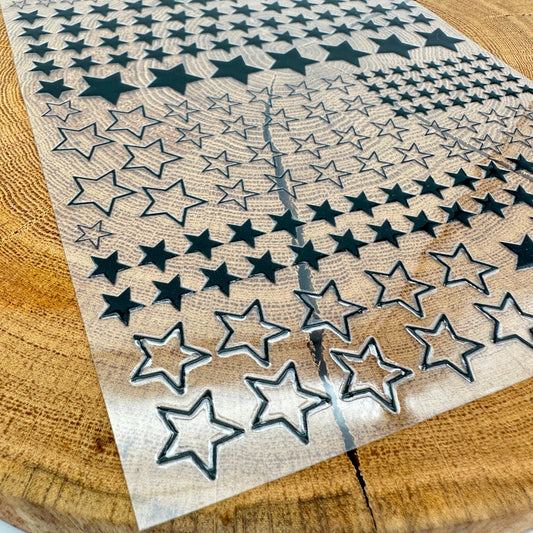 "Sterne schwarz" A5 Bogen