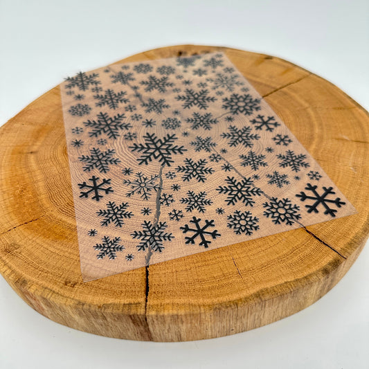 "Schneeflocken schwarz" A5 Bogen