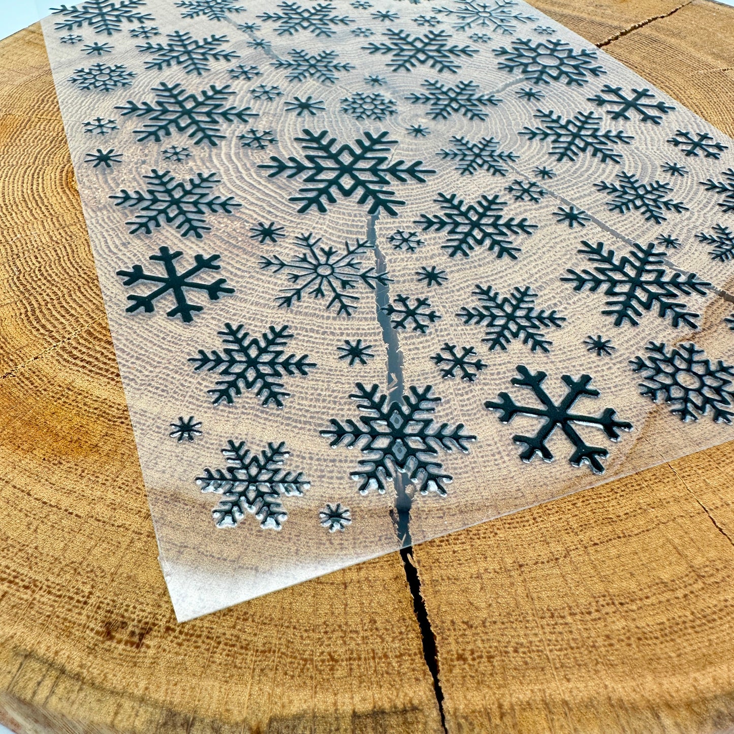 "Schneeflocken schwarz" A5 Bogen