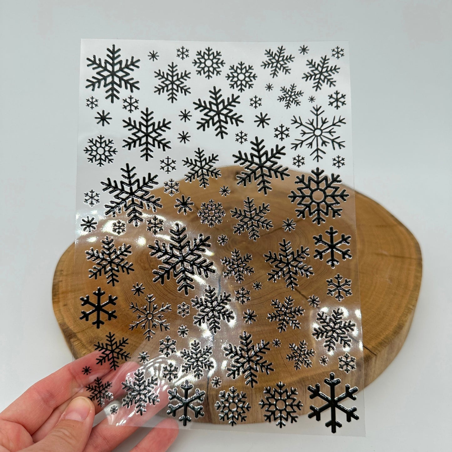 "Schneeflocken schwarz" A5 Bogen