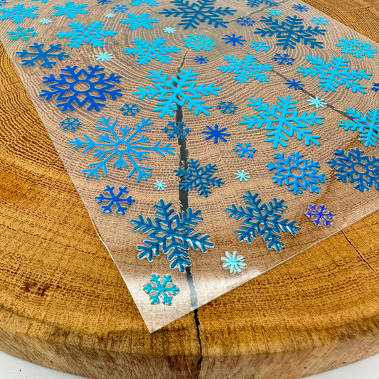 "Schneeflocken blau" A5 Bogen