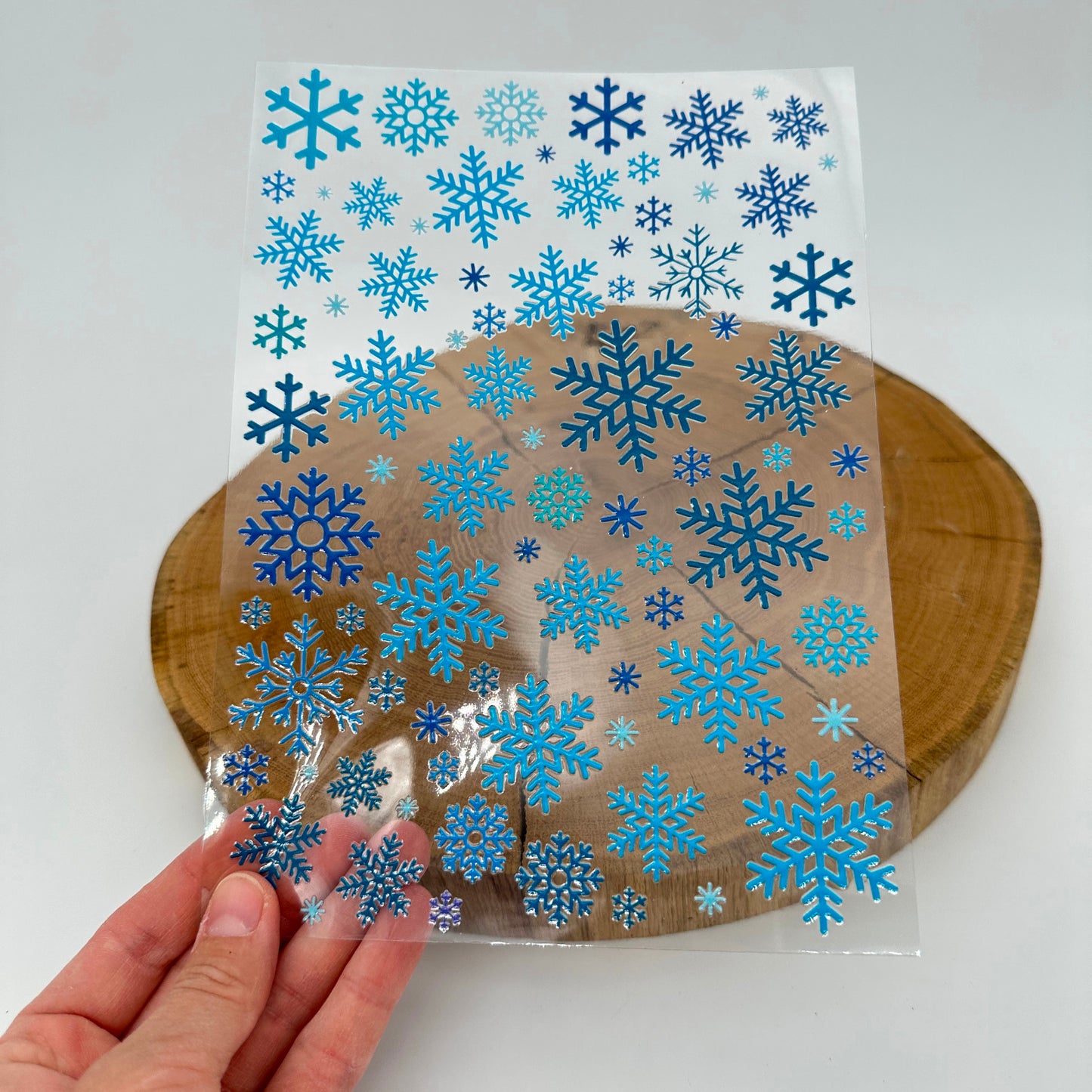 "Schneeflocken blau" A5 Bogen
