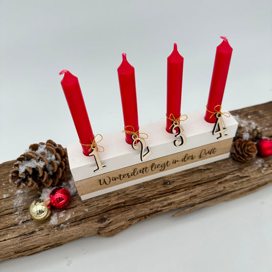 Baumkerzenhalter mit Einschub für Klötzchen