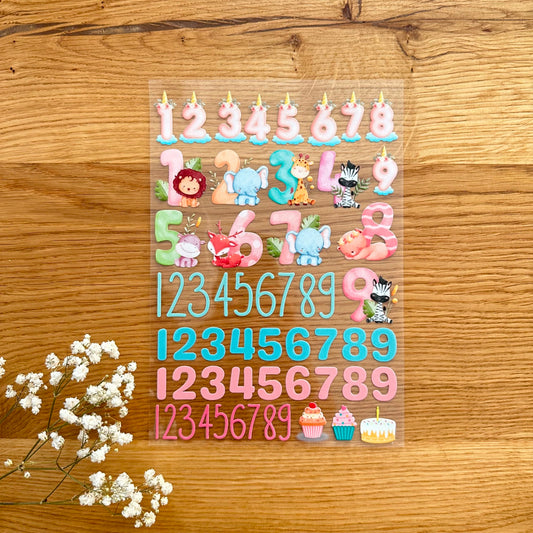 Zahlen Geburtstag A5 Bogen