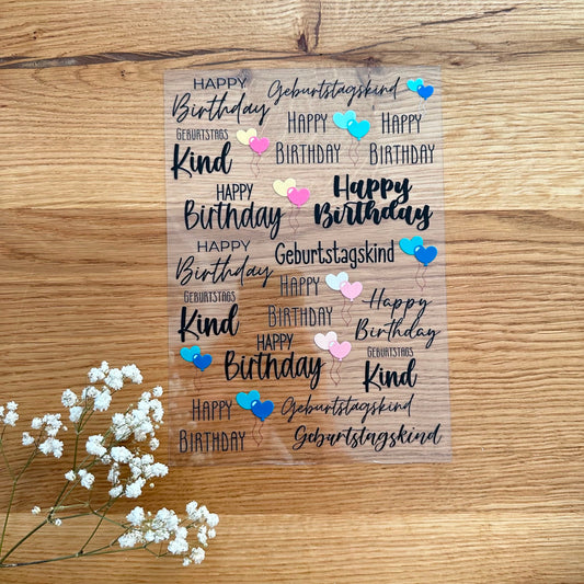 Geburtstagskind schwarz A5 Bogen