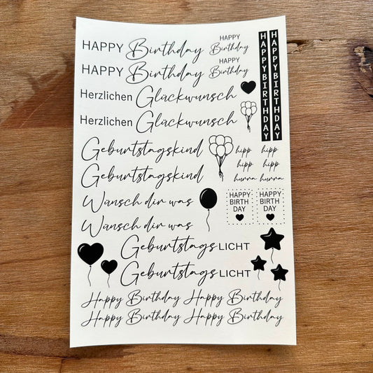 "Happy Birthday" A5 Bogen