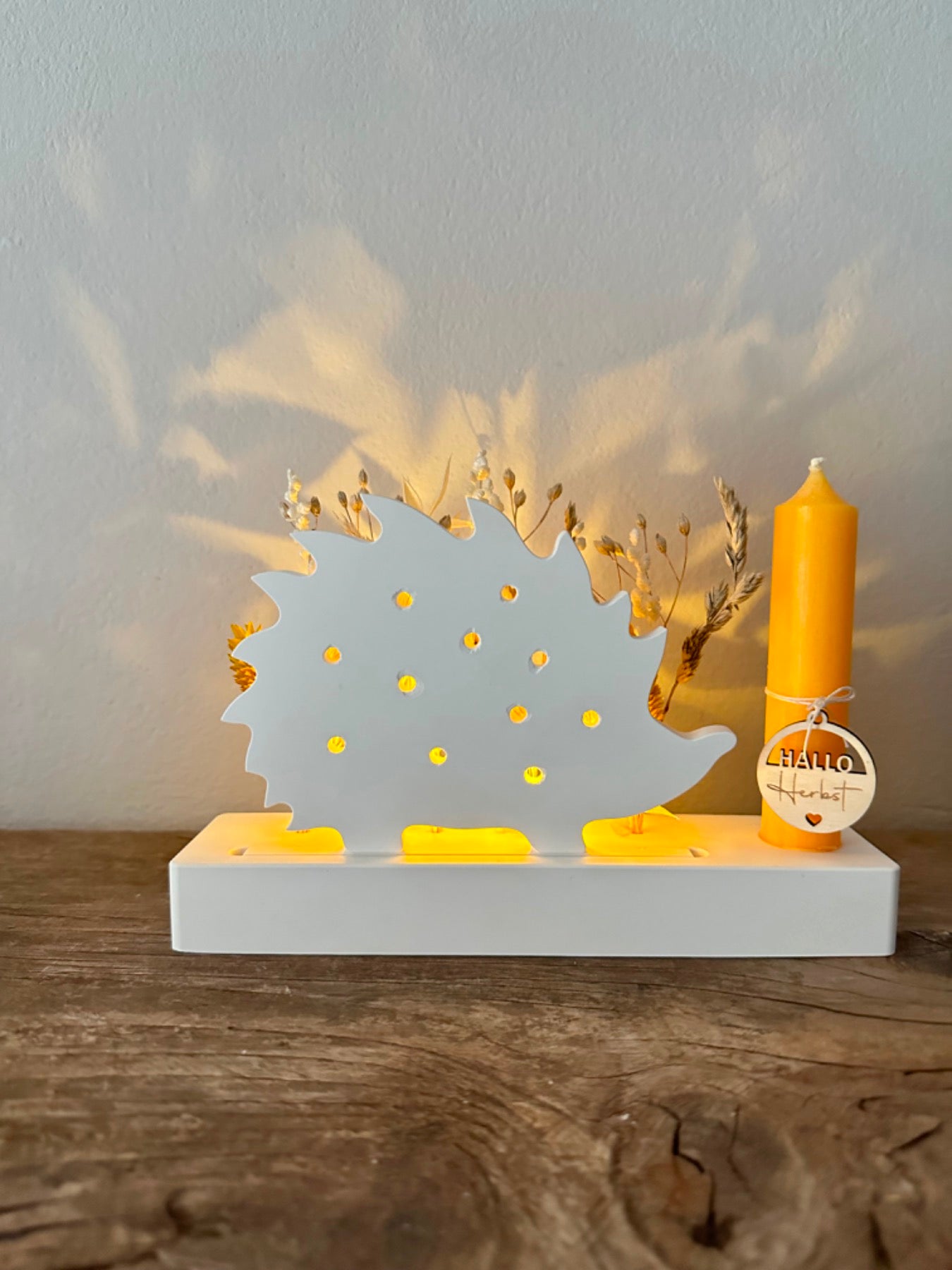 Stabkerzenhalter mit Öffnung für Einschieber und Trockenblumen mittel