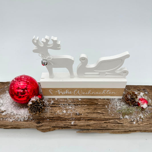 Einschieber Rentier mit Schlitten lang