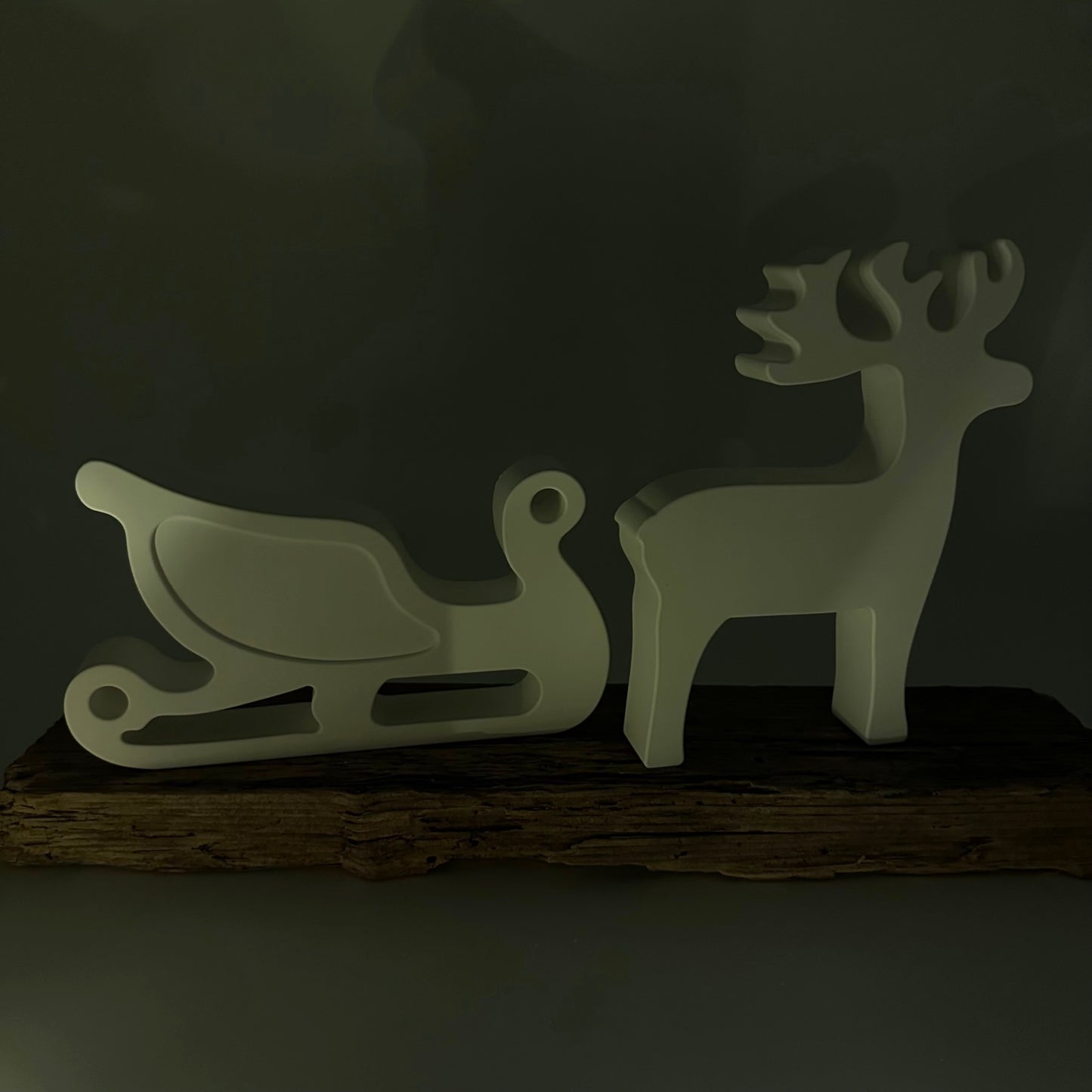 Rentier Donner mit Schlitten Set