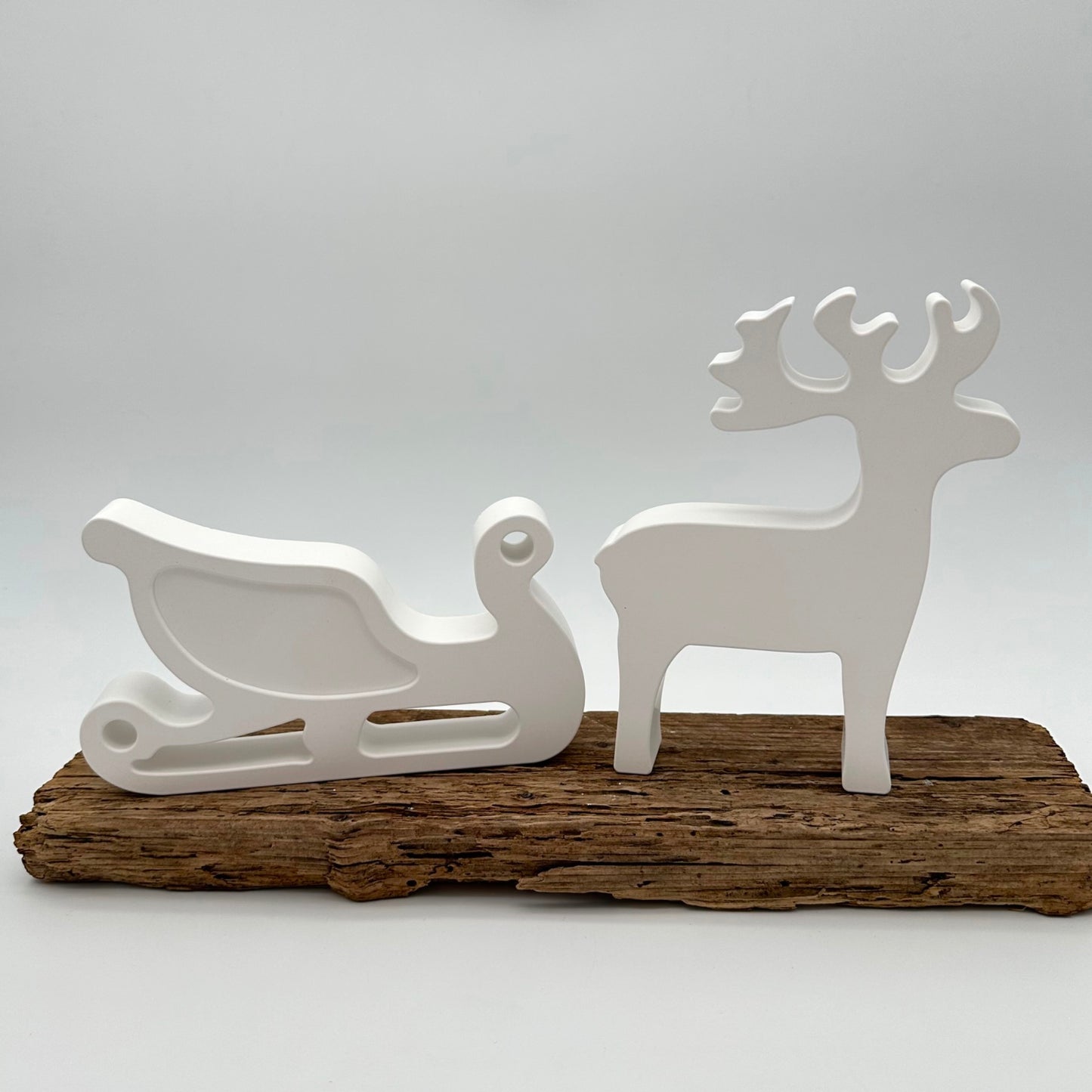 Rentier Donner mit Schlitten Set
