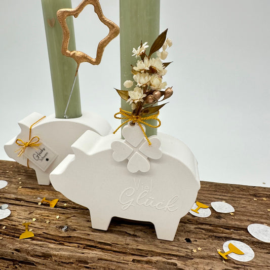 Schweinchen Stabkerzenhalter