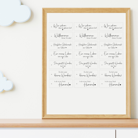 "Wie schön, dass du geboren bist!" A5 Bogen