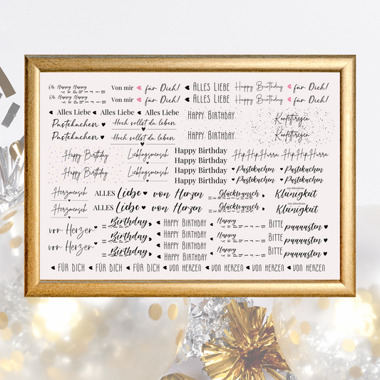 "Happy Birthday“ Baumkerzen-Edition A5 Bogen