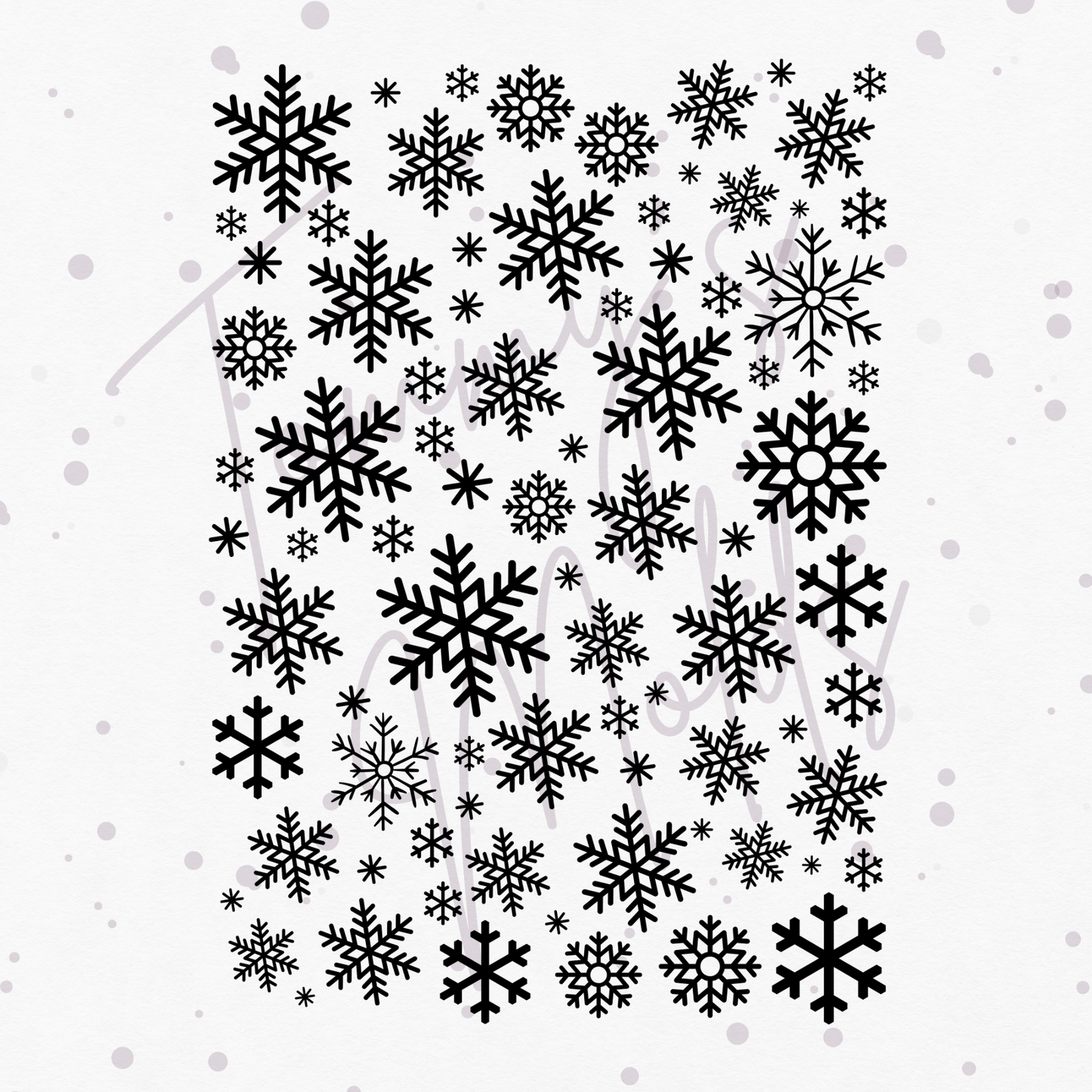 "Schneeflocken schwarz" A5 Bogen