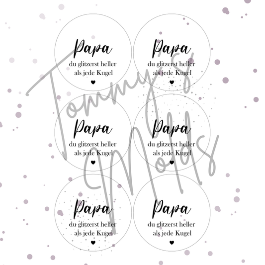 Einleger für Weihnachtskugel "du glitzerst heller" A4 Bogen