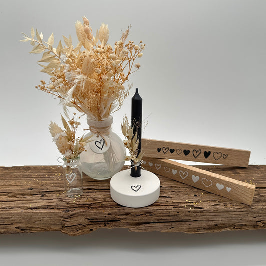 Herzen in weiß A5 Bogen