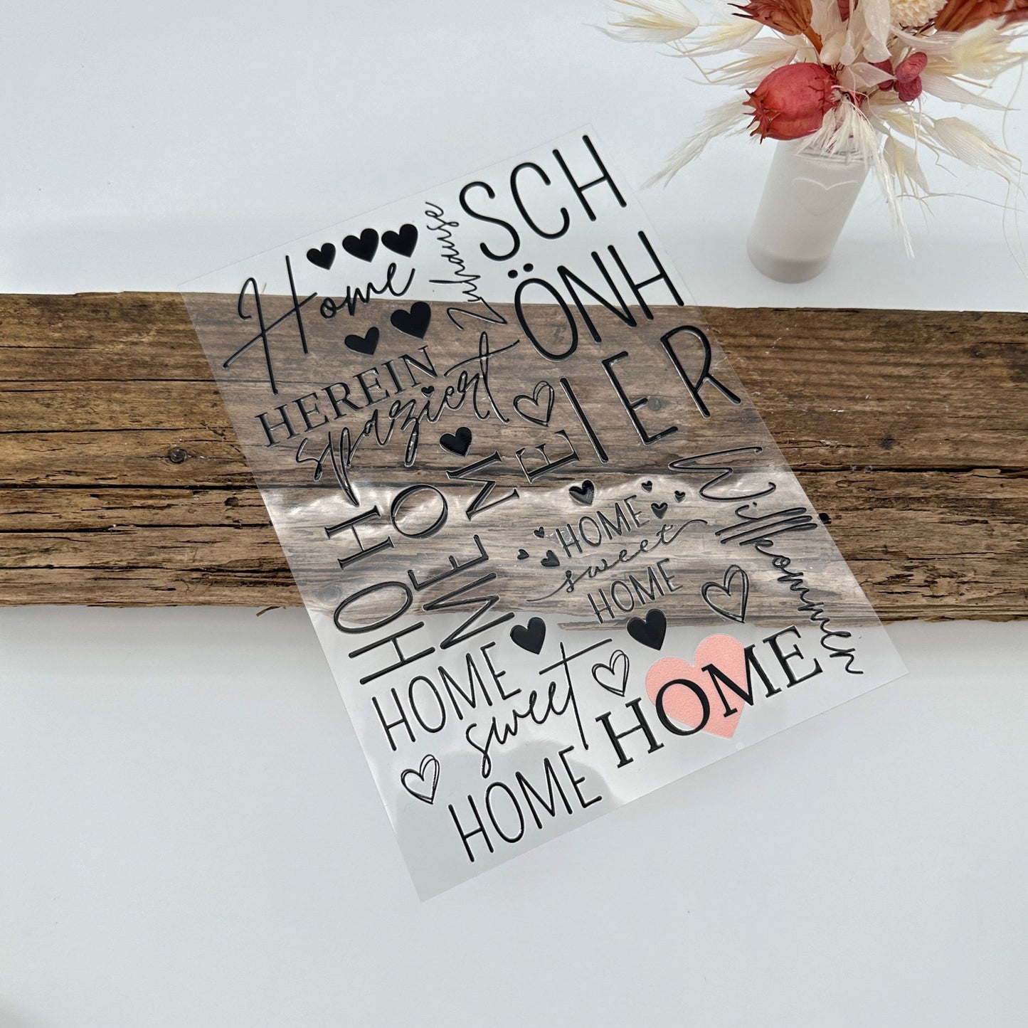 Home sweet Home in schwarz A5 Bogen