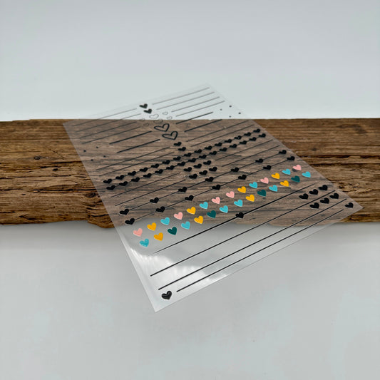 Klötzchen Herzen schwarz A5 Bogen