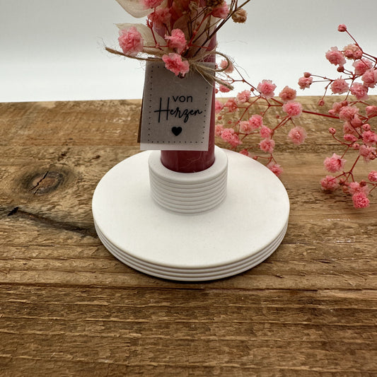 Stabkerzenhalter Platte mit Rillen