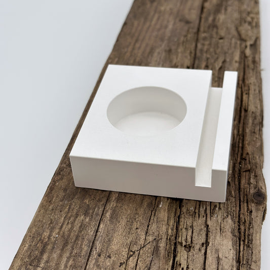 Teelichthalter mit Öffnung für Einschieber kurz