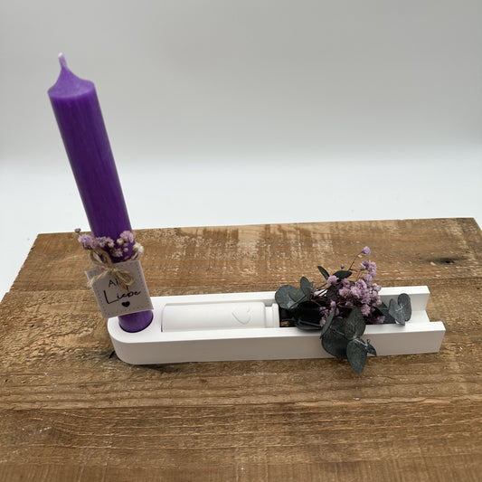 Kerzenhalter Geschenkset für eine Kerze in lang 18cm