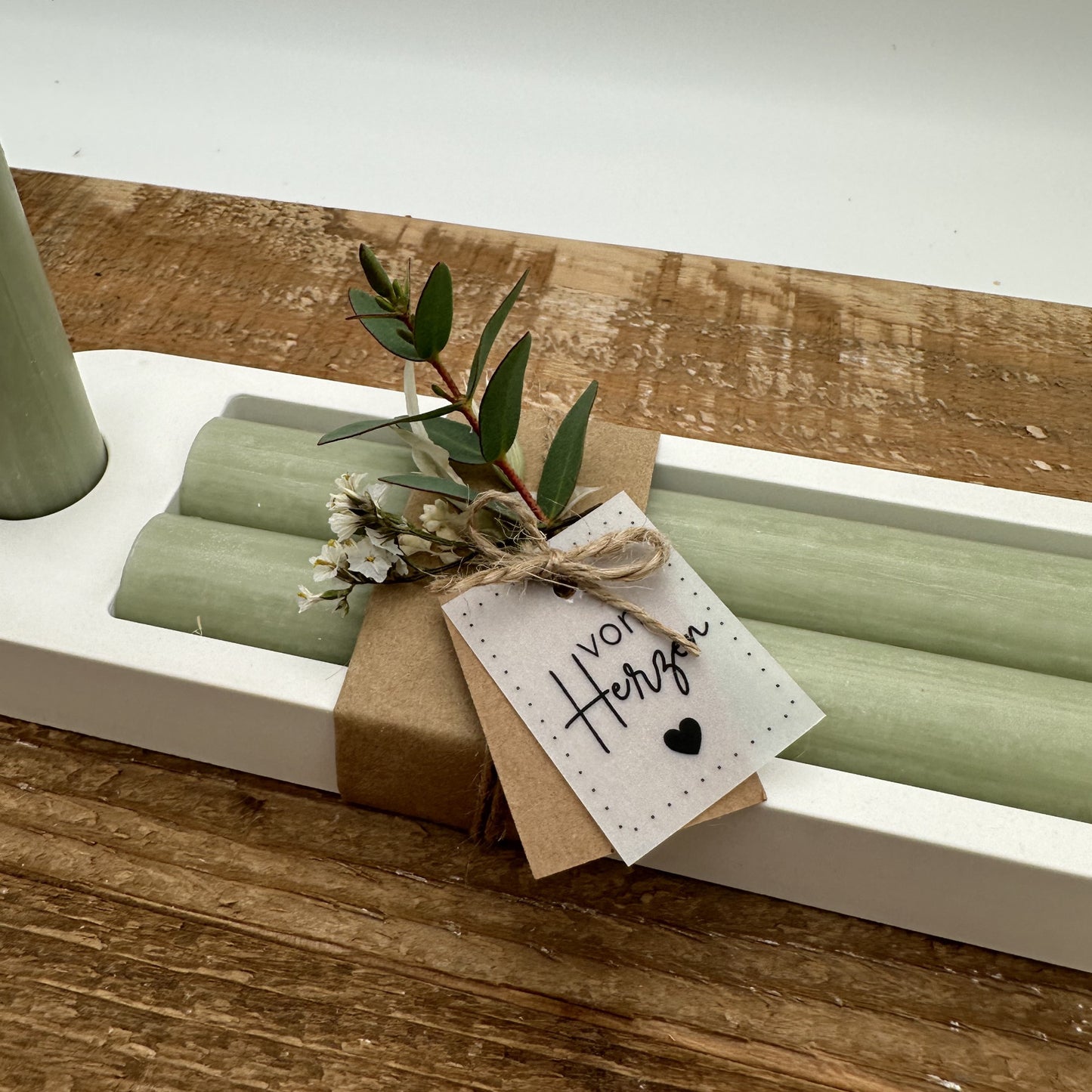 Kerzenhalter Geschenkset für zwei Stabkerzen in lang