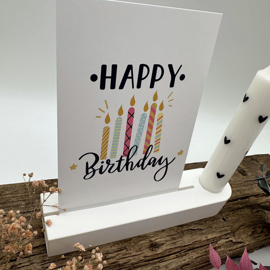 Kartenhalter mit Öffnung für Stabkerzen