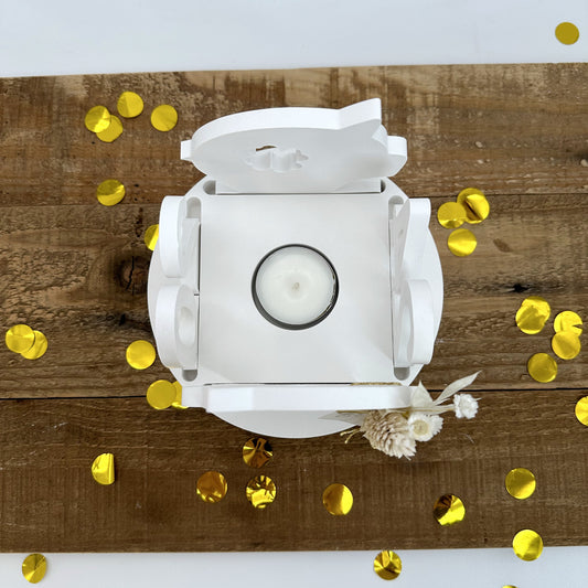 Teelichthalter rund mit 4 Öffnungen für Einschieber