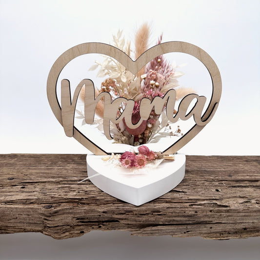 Herz Mama als Einschieber | Laser- und Plotterdatei in PNG, SVG und DXF | Tommy's Molds Design für Einschieber