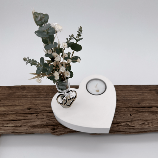 Herz Teelichthalter mit Reagenzglasöffnung