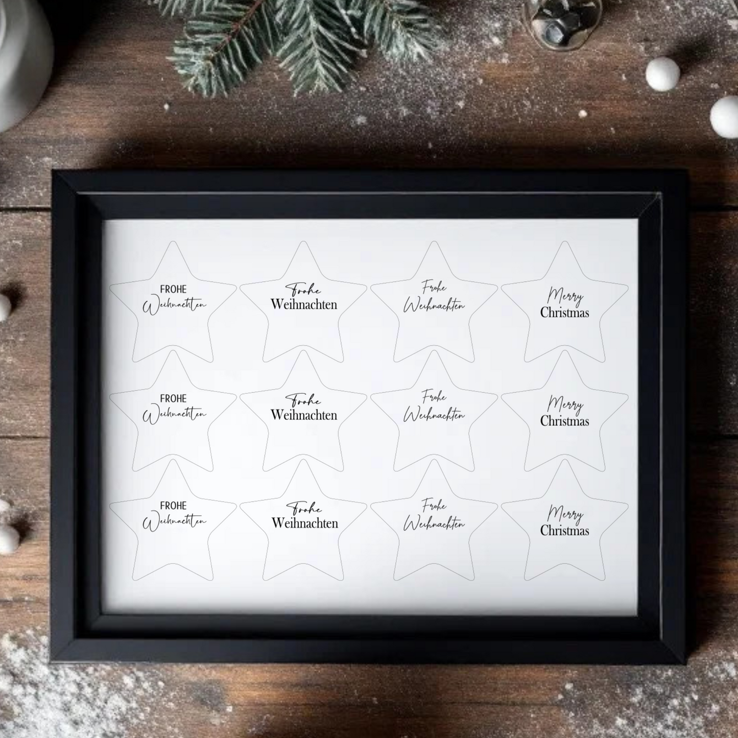 Einleger "Frohe Weihnachten" für Stern