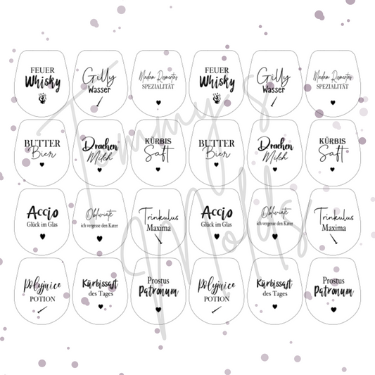 Einleger für Ballonlichthalter mini Glas transparent "Trinkulus" A5 Bogen