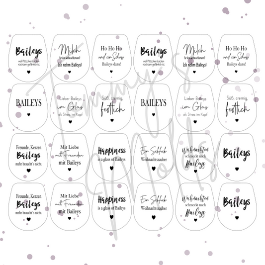 Einleger für Ballonlichthalter mini Glas transparent "Cremig und..." A5 Bogen