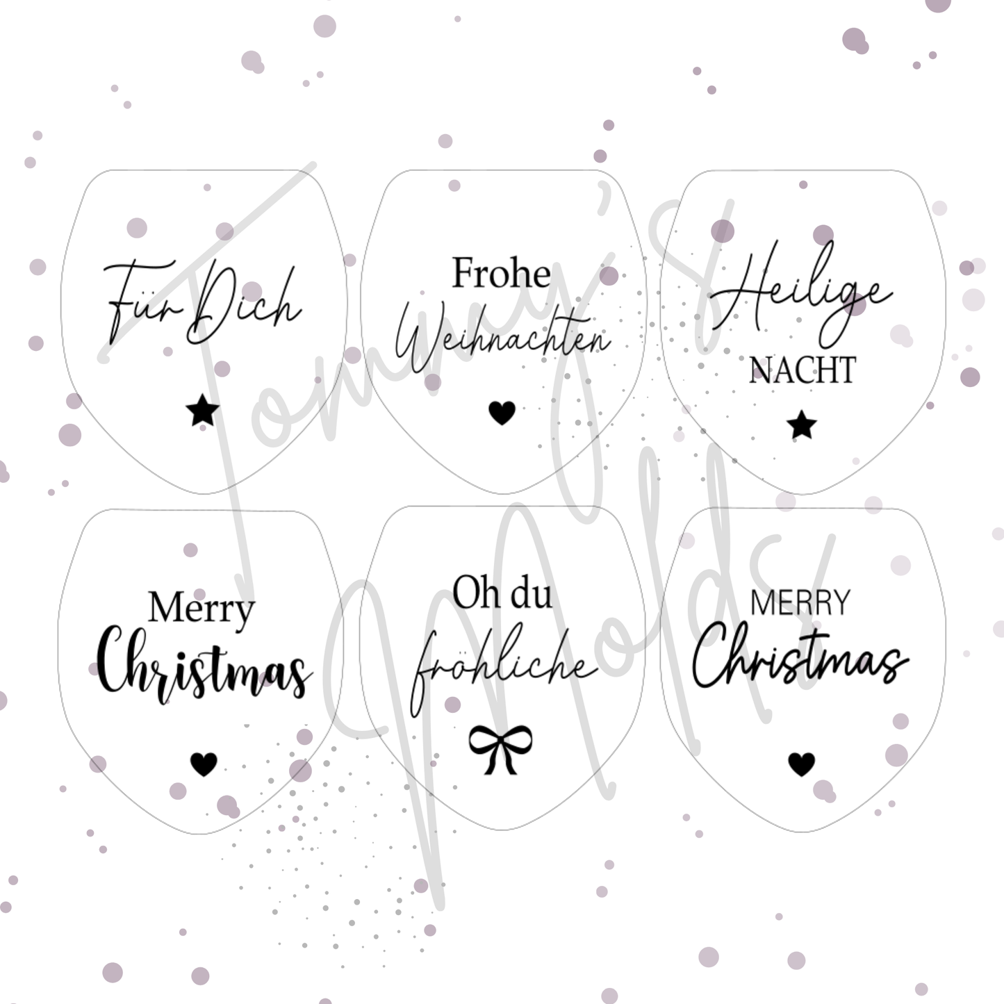 Einleger für Glas transparent "Weihnachten" A4 Bogen Variante 1