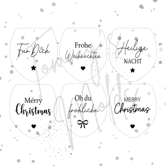 Einleger für Glas transparent "Weihnachten" A4 Bogen Variante 1