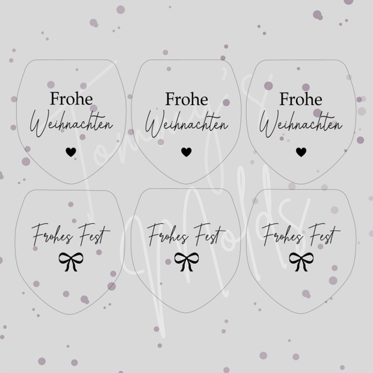 Einleger für Glas transparent "Weihnachten" A4 Bogen Variante 1