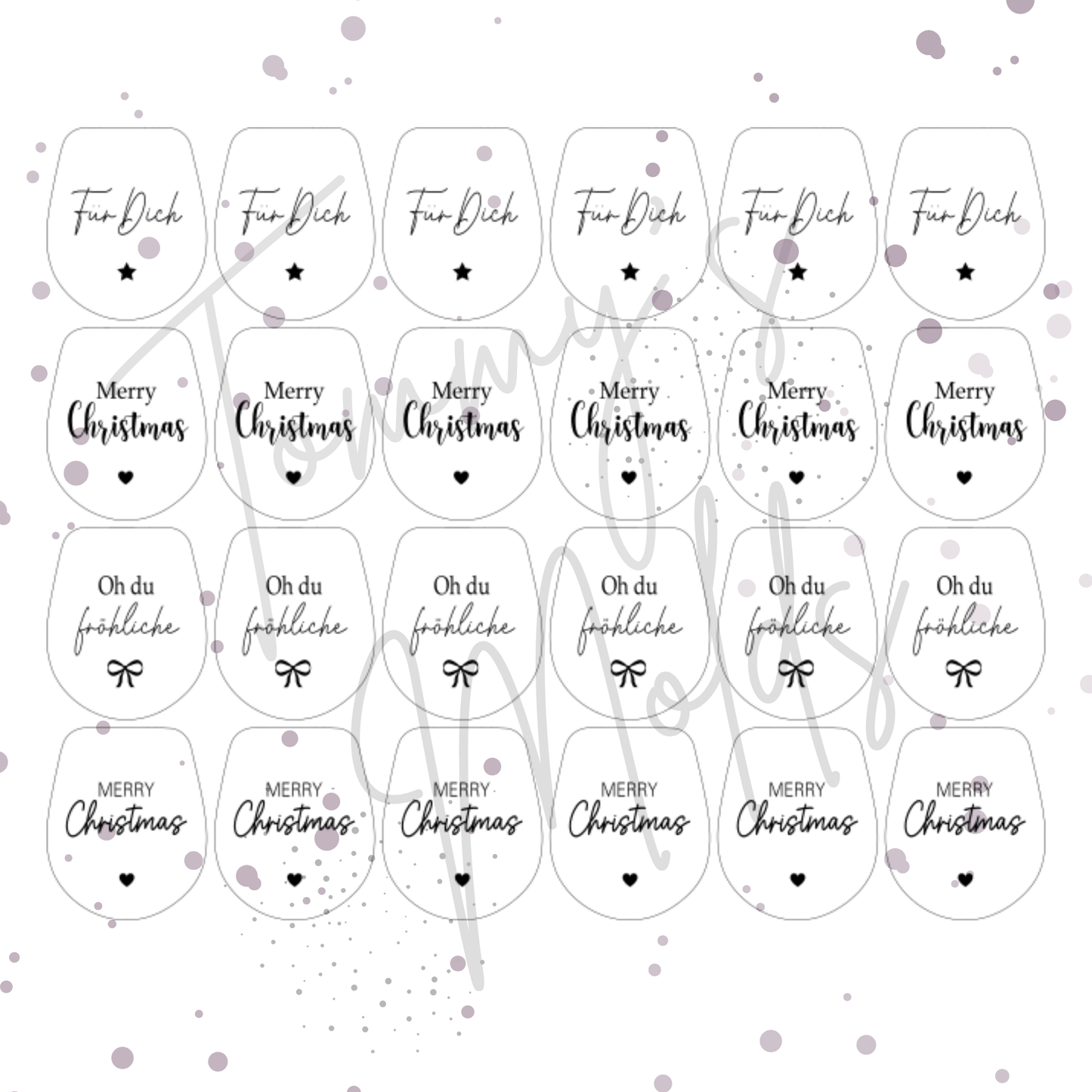 Einleger für Ballonlichthalter mini Glas transparent "Weihnachten" A5 Bogen