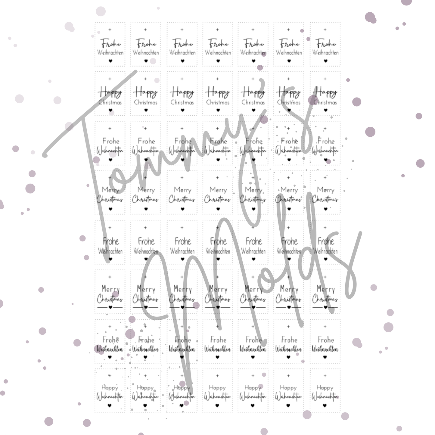 "Frohe Weihnachten" Mini Edition A5 Bogen
