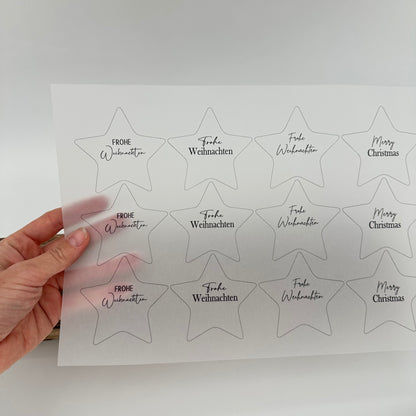 Einleger "Frohe Weihnachten" für Stern
