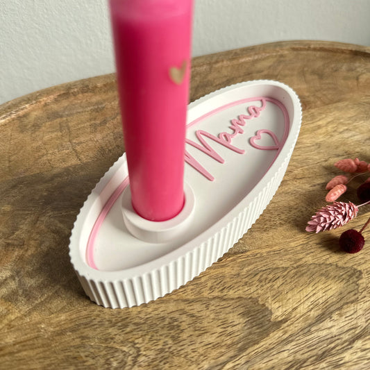 Schale Oval für Stabkerzen mit Rillen | Happy Molds Edition