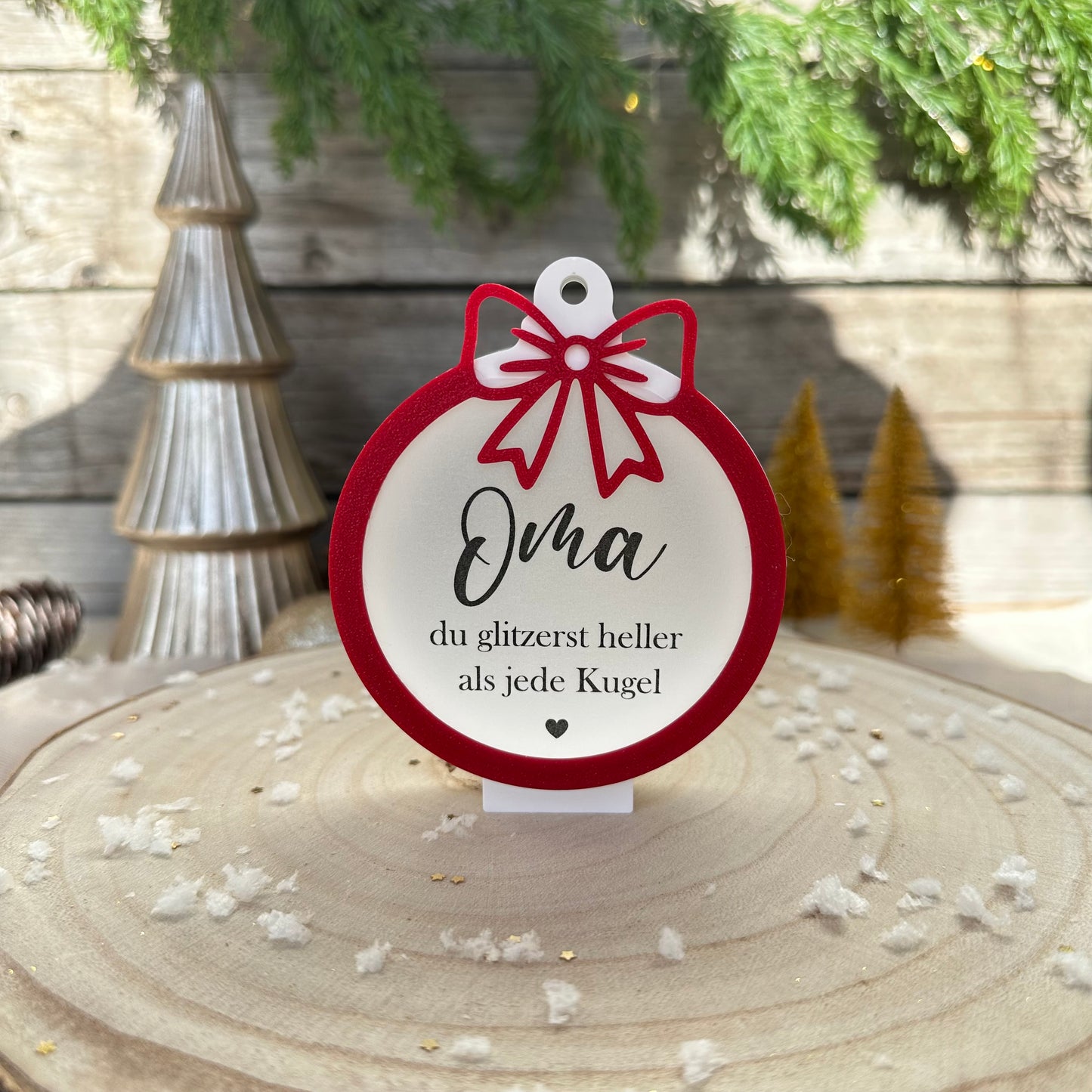 Aufsätze für Weihnachtskugel mit Schleife | 10 Stück in silber