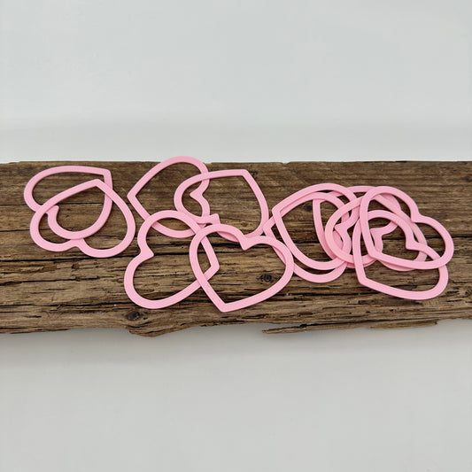 Aufsätze für Herz | 12 Stück in rosa