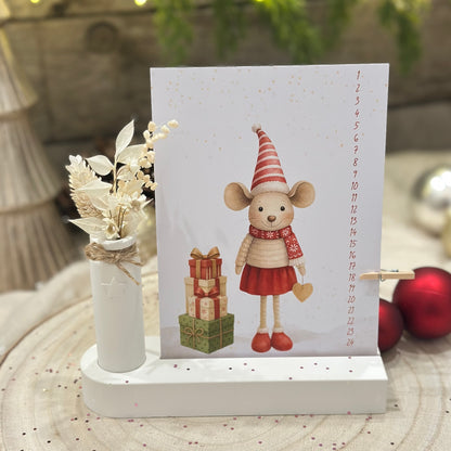 Karte Weihnachts-Countdown Maus