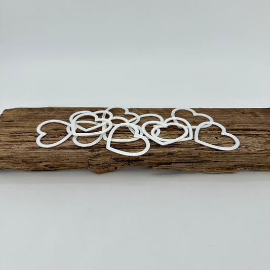 Aufsätze für Herz Ballonlichthalter | 12 Stück silk weiß