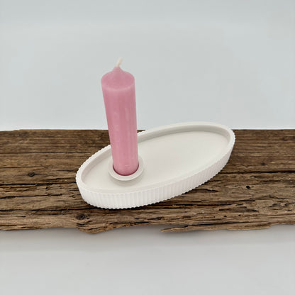 Schale Oval für Stabkerzen mit Rillen | Happy Molds Edition