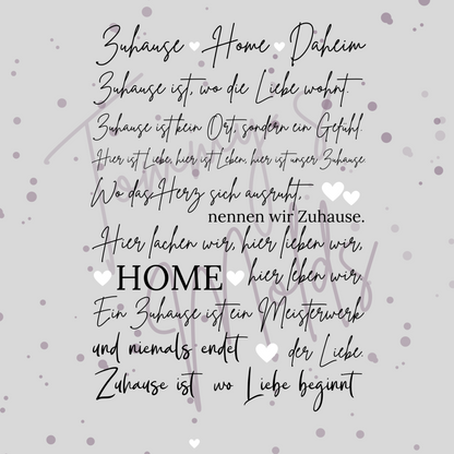 Zuhause ist… A5 Bogen