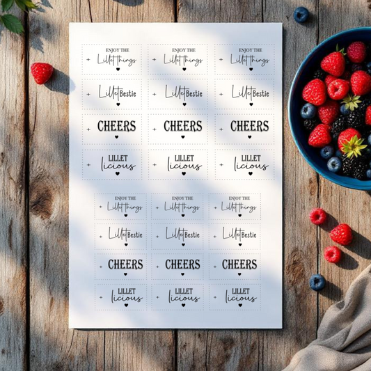 Etiketten transparent "Lillet" A5 Bogen